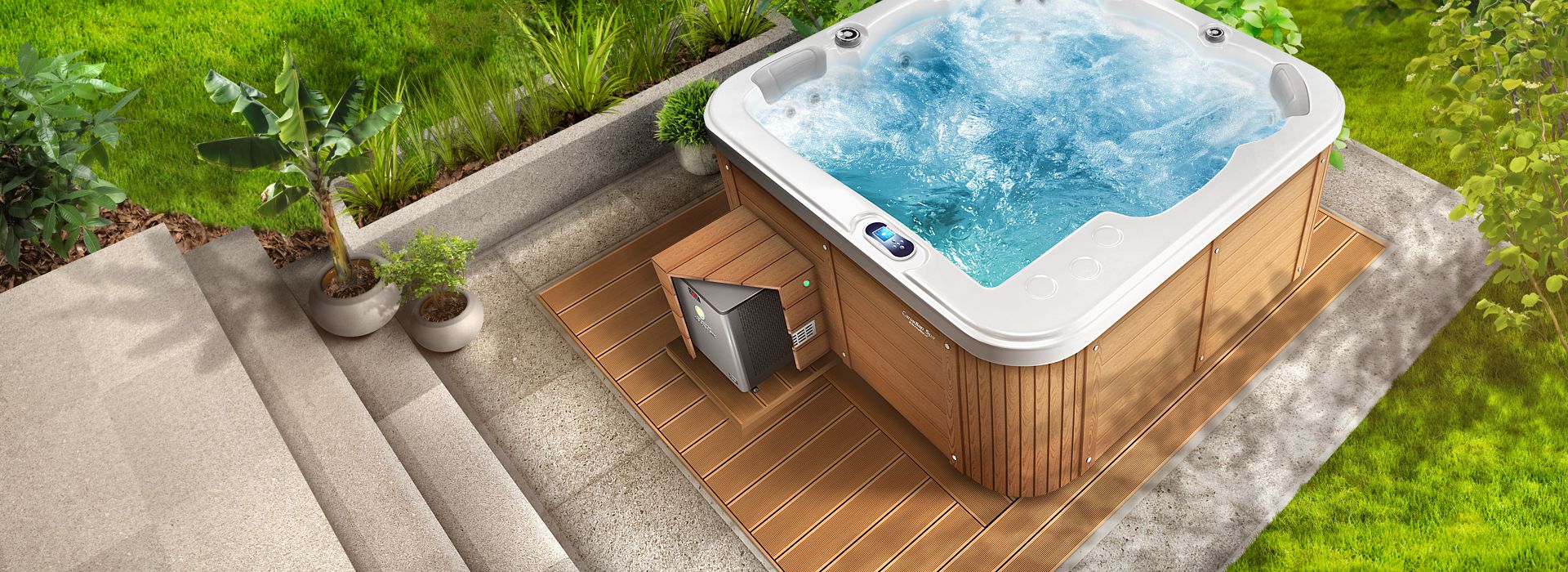 Hot tub with heat pump Gigas