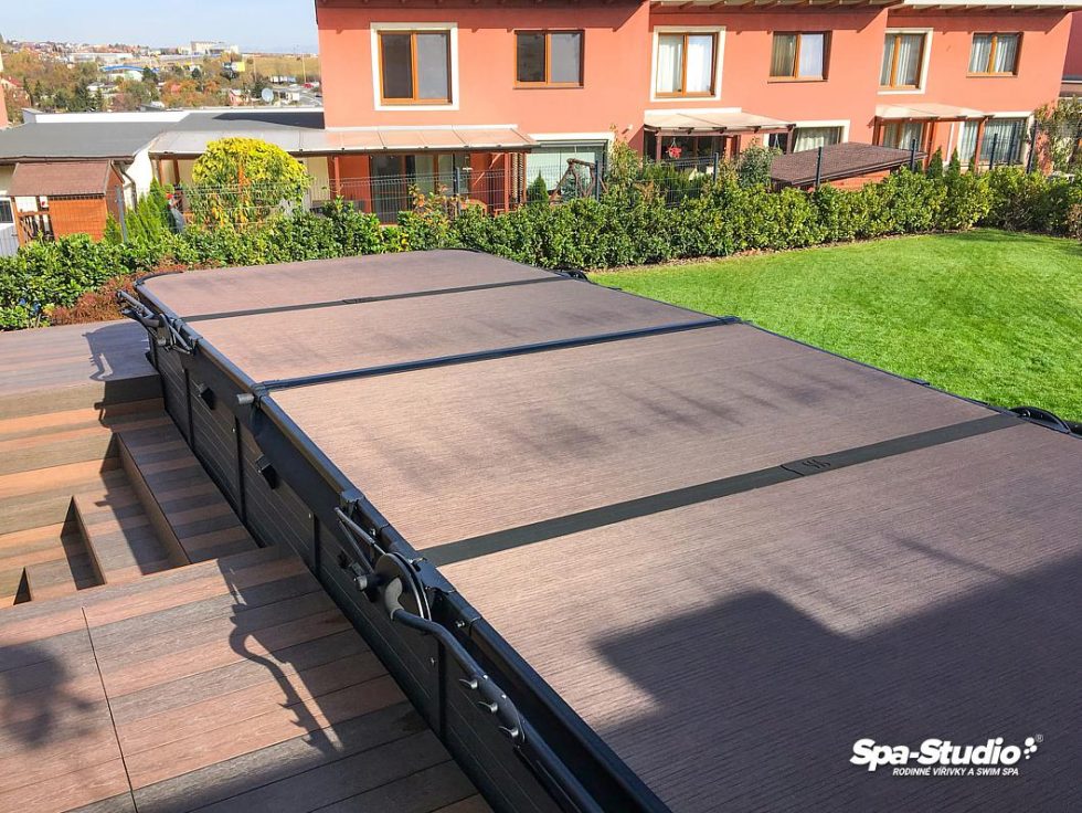 Pool for a garden by the seller SPA-Studio® with a possibility of full-value swimming with counterflow even with use of a whirlpool part for immediate relaxation and fun with all your family.