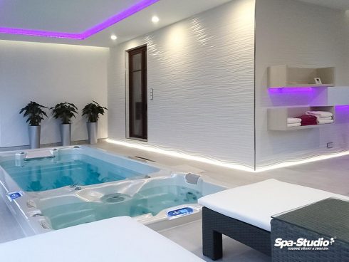 Relaxation in a whirlpool, fun in a pool or endless swimming with controlled counterflow belong to a main feature of every SWIM SPA that is offered by the seller SPA-Studio®.
