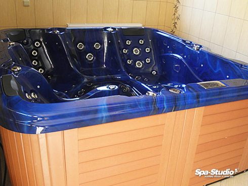 Luxurious outdoor whirlpool for a house as well as a terrace Delphina in blue colour Dark Blue by the seller SPA-Studio®.
