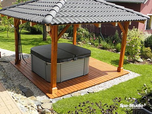 Roofed whirlpool brings an advantage of year-round use of your home SPA as well as provides relaxation and well-being for all your family members every day.